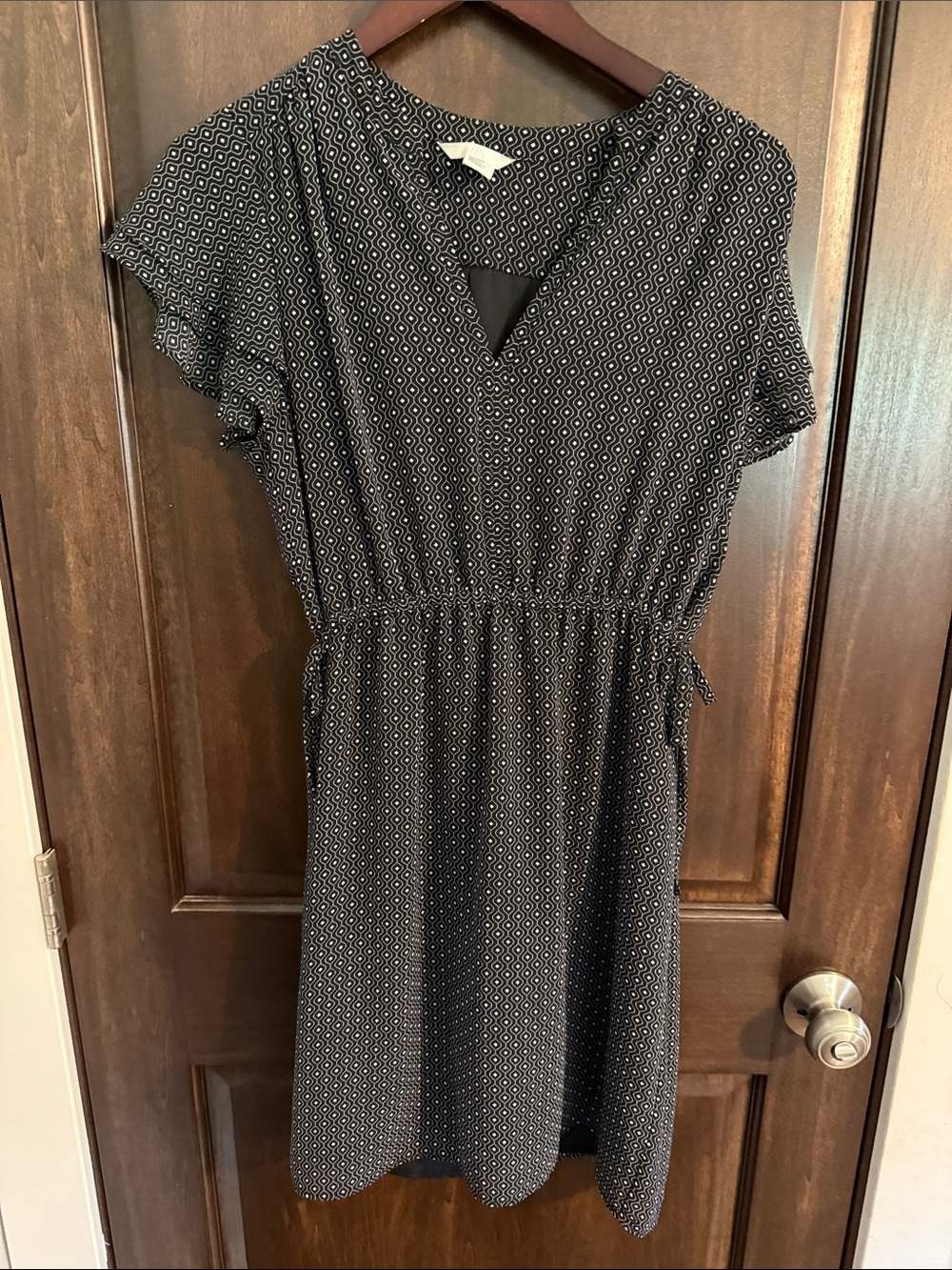 H&M Black Dress with White Diamond Print